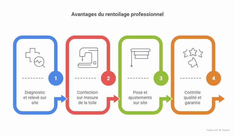 infographie avantages du rentoilage professionnel